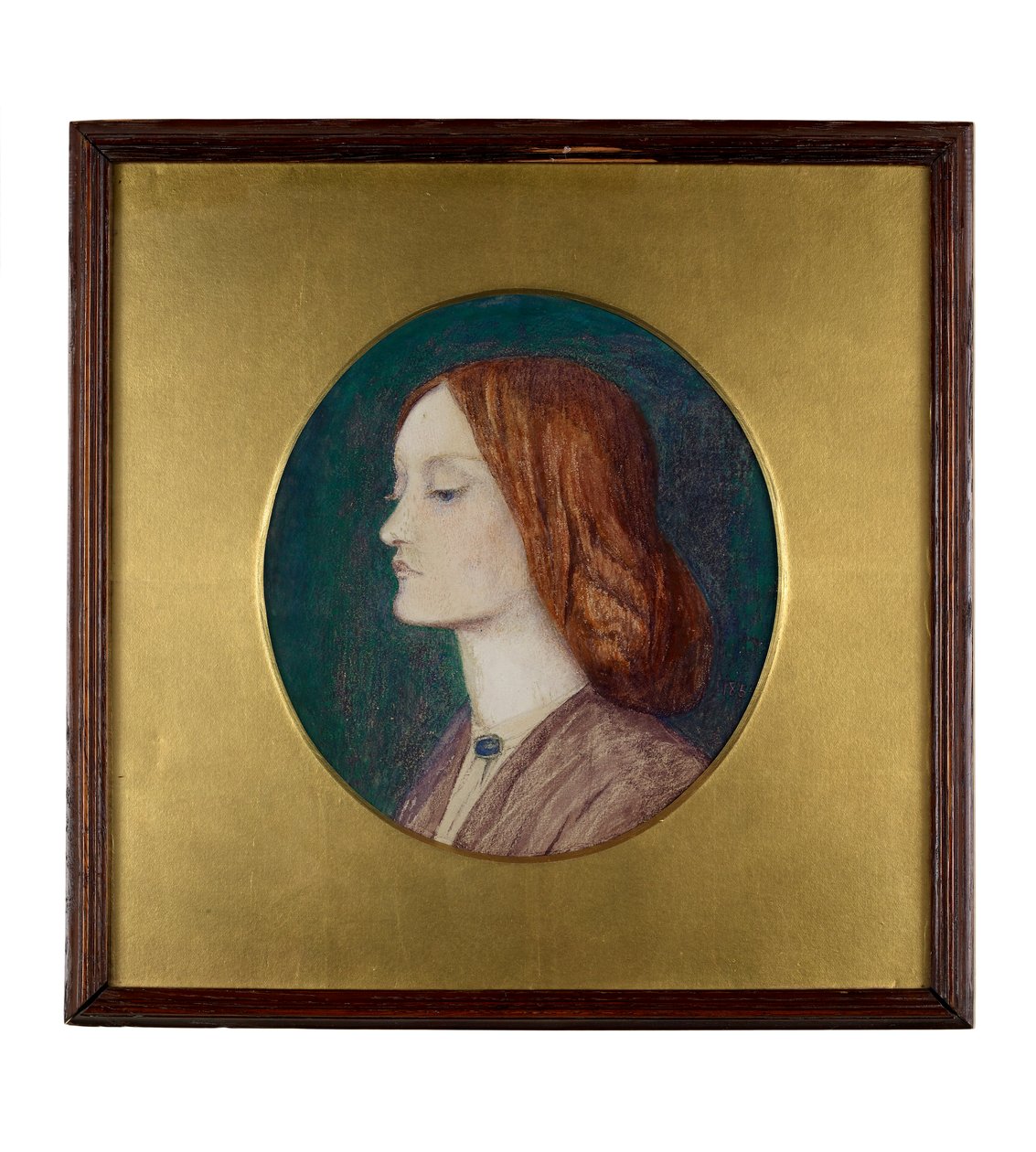 Portret Elizabeth Siddal zwróconej w lewo autorstwa Dante Gabriel Charles Rossetti