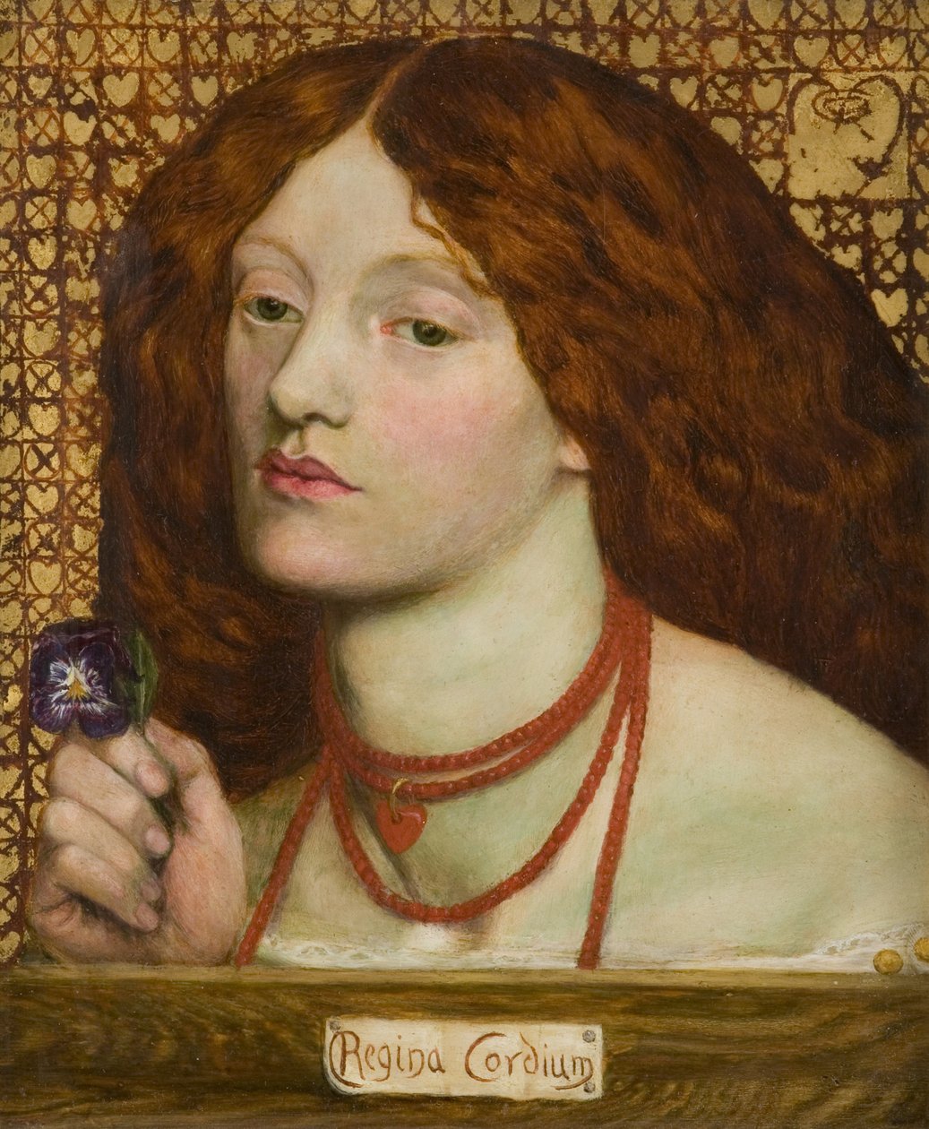 Królowa Kier (Królowa Kier) (Reine de coeur) – Dante Gabriel Rossetti (1828-1882). olej na płótnie autorstwa Dante Gabriel Charles Rossetti