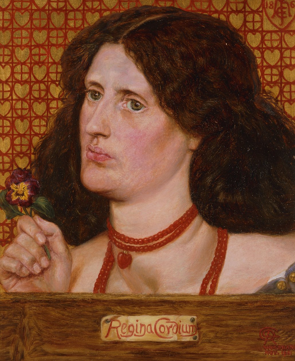 Królowa Kier - Portret Ellen Heaton, 1861 autorstwa Dante Gabriel Charles Rossetti