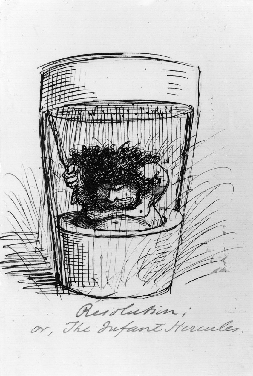 Rezolucja, czyli niemowlę Herkules, 1869 autorstwa Dante Gabriel Charles Rossetti