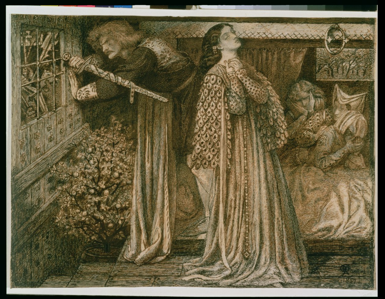 Sir Lancelot w Komnacie Królowej autorstwa Dante Gabriel Charles Rossetti