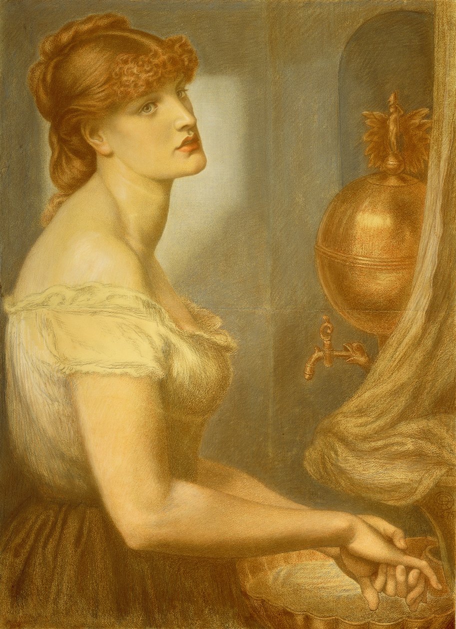 Studia dla La Bella Mano autorstwa Dante Gabriel Charles Rossetti