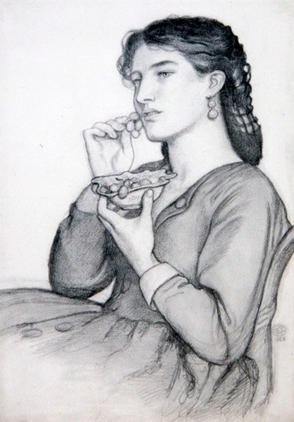 Studium dla „Słodki ząb” autorstwa Dante Gabriel Charles Rossetti