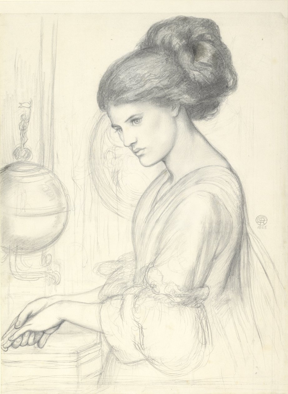 Studium do „Umycia rąk”, 1865 autorstwa Dante Gabriel Charles Rossetti