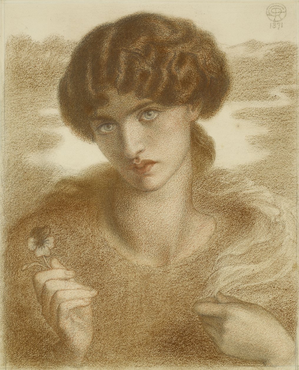Studium do „Wierzby Wodnej”, 1871 autorstwa Dante Gabriel Charles Rossetti