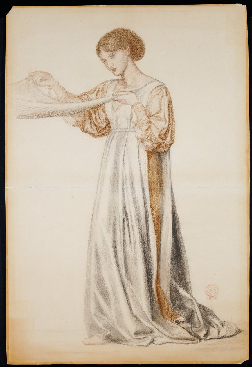 Studium dla karawany w „Śnie Dantego”, 1873 autorstwa Dante Gabriel Charles Rossetti