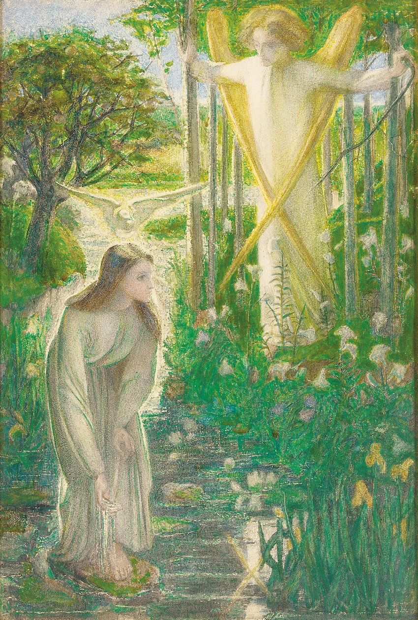 Zwiastowanie, 1855 autorstwa Dante Gabriel Charles Rossetti