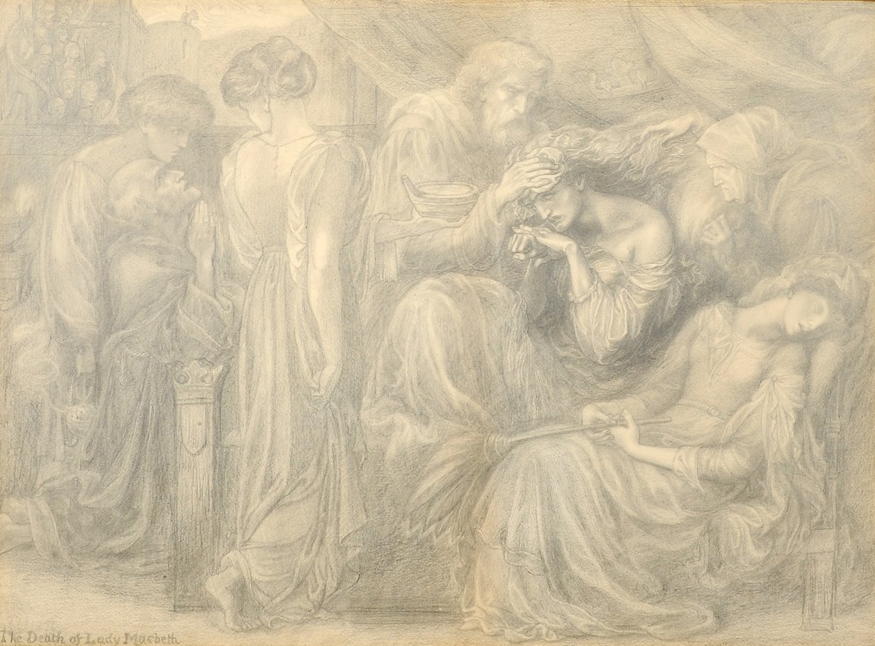 Śmierć Lady Makbet, ok. 1875 r. autorstwa Dante Gabriel Charles Rossetti