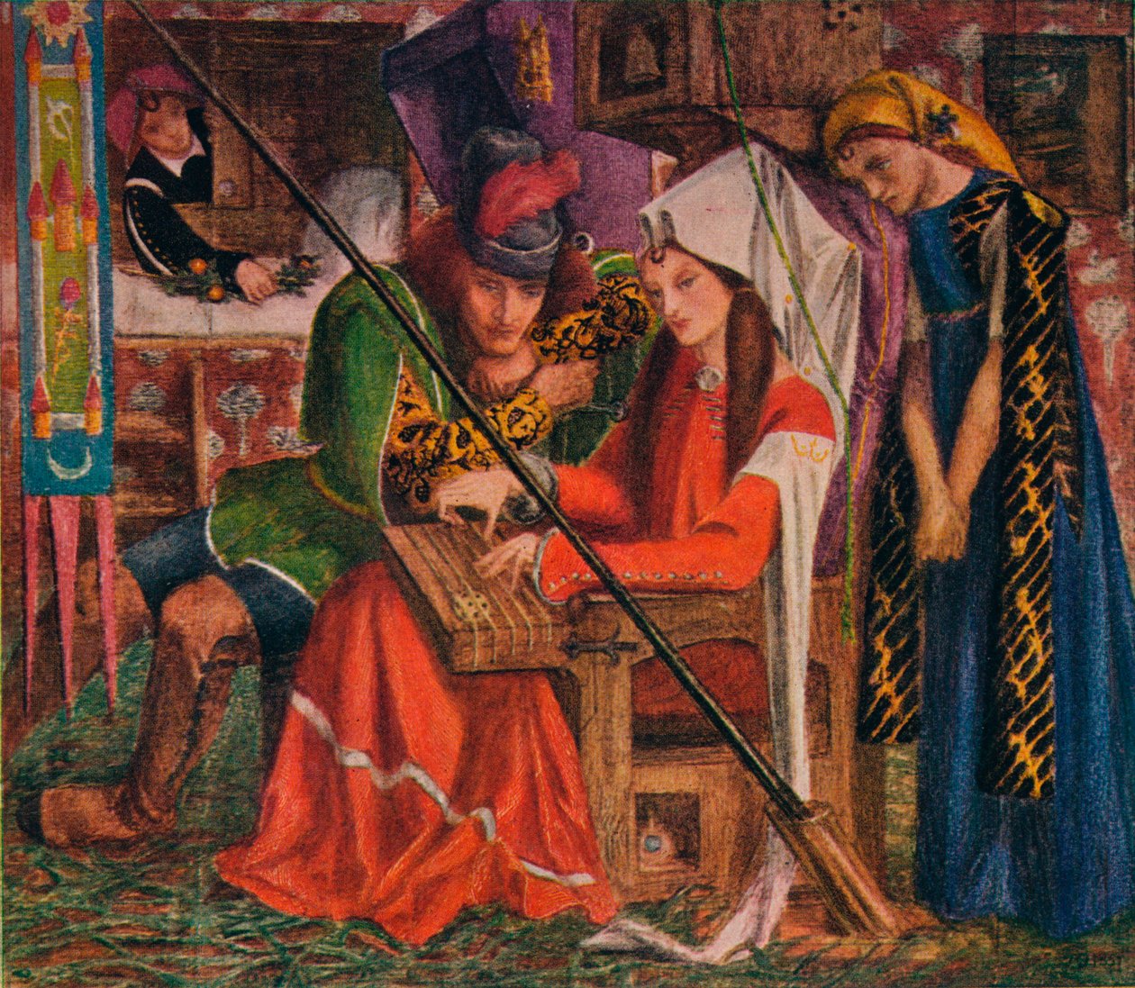 Melodia siedmiu wież, 1857 autorstwa Dante Gabriel Charles Rossetti