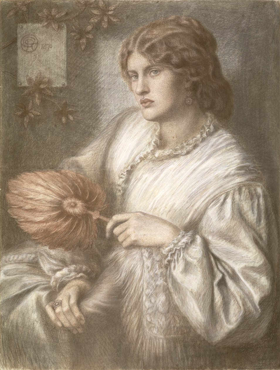 Kobieta z wachlarzem, 1870 autorstwa Dante Gabriel Charles Rossetti