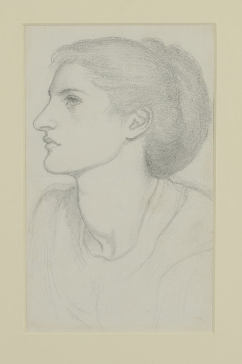 Głowa kobiety, 1865-70 autorstwa Dante Gabriel Charles Rossetti