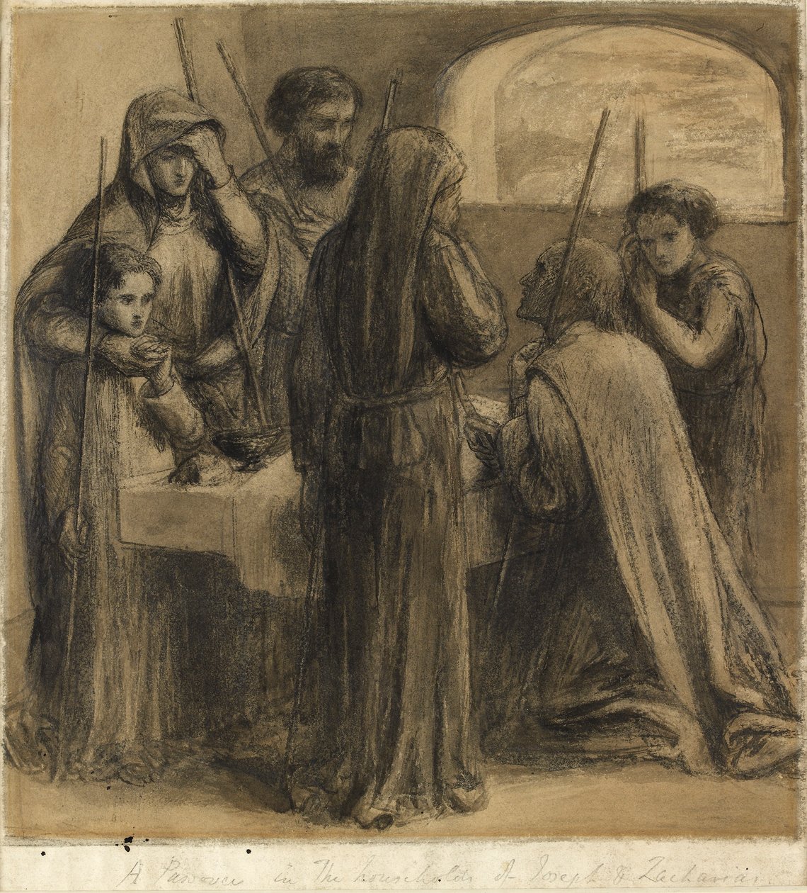 Pascha w domu Józefa i Zachariasza, ok. 1850 r. autorstwa Dante Gabriel Rossetti