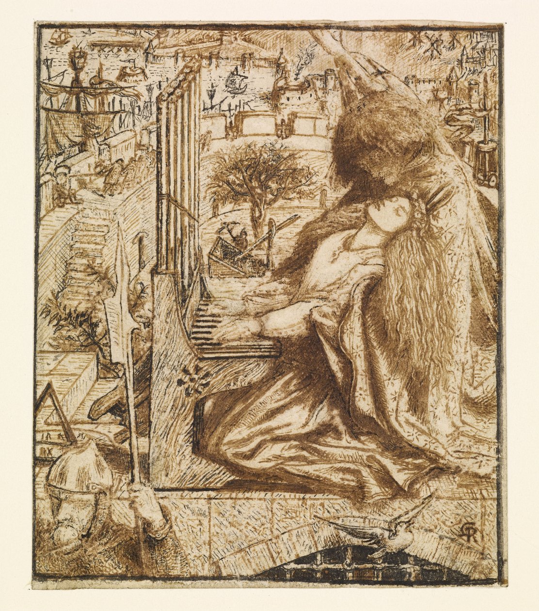 Projekt dla Tennysona Moxona - Saint Cecilia autorstwa Dante Gabriel Charles Rossetti