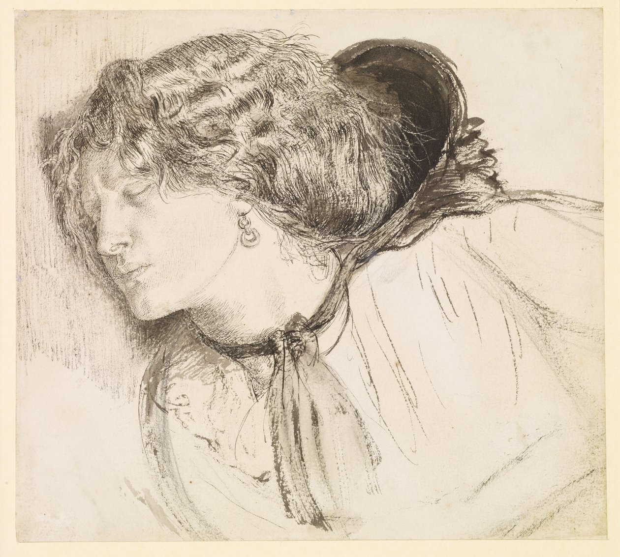 Znaleziono - Badanie dla głowy dziewczyny autorstwa Dante Gabriel Rossetti