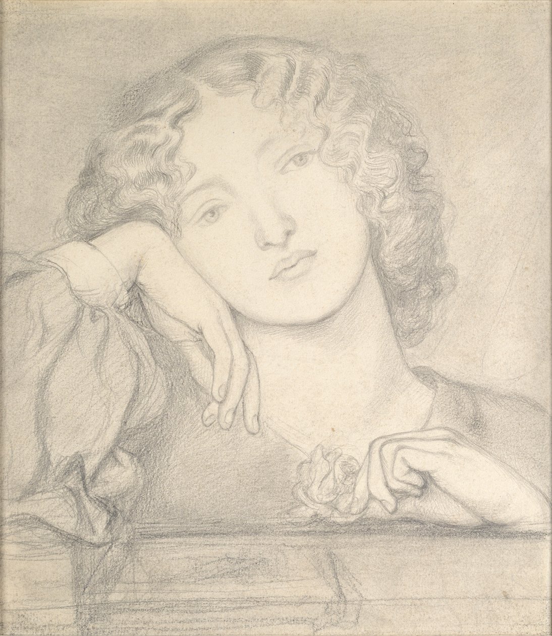 Man Rose, ok. 1860 r. autorstwa Dante Gabriel Rossetti
