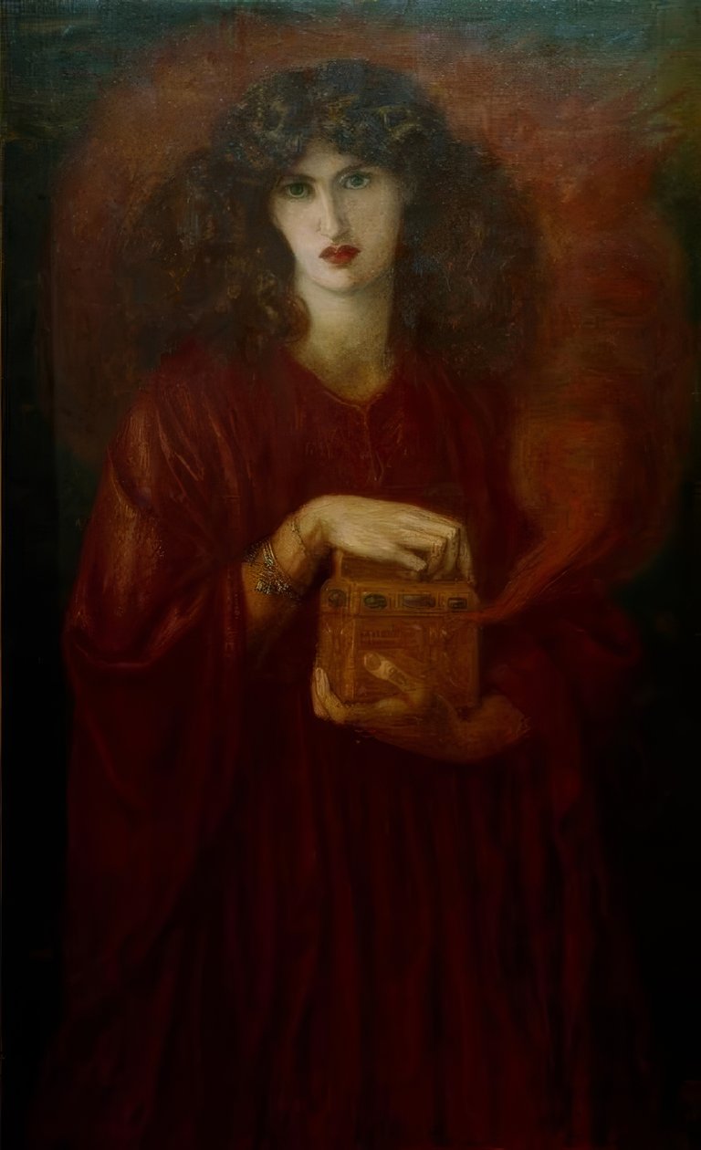 Pandora autorstwa Dante Gabriel Charles Rossetti