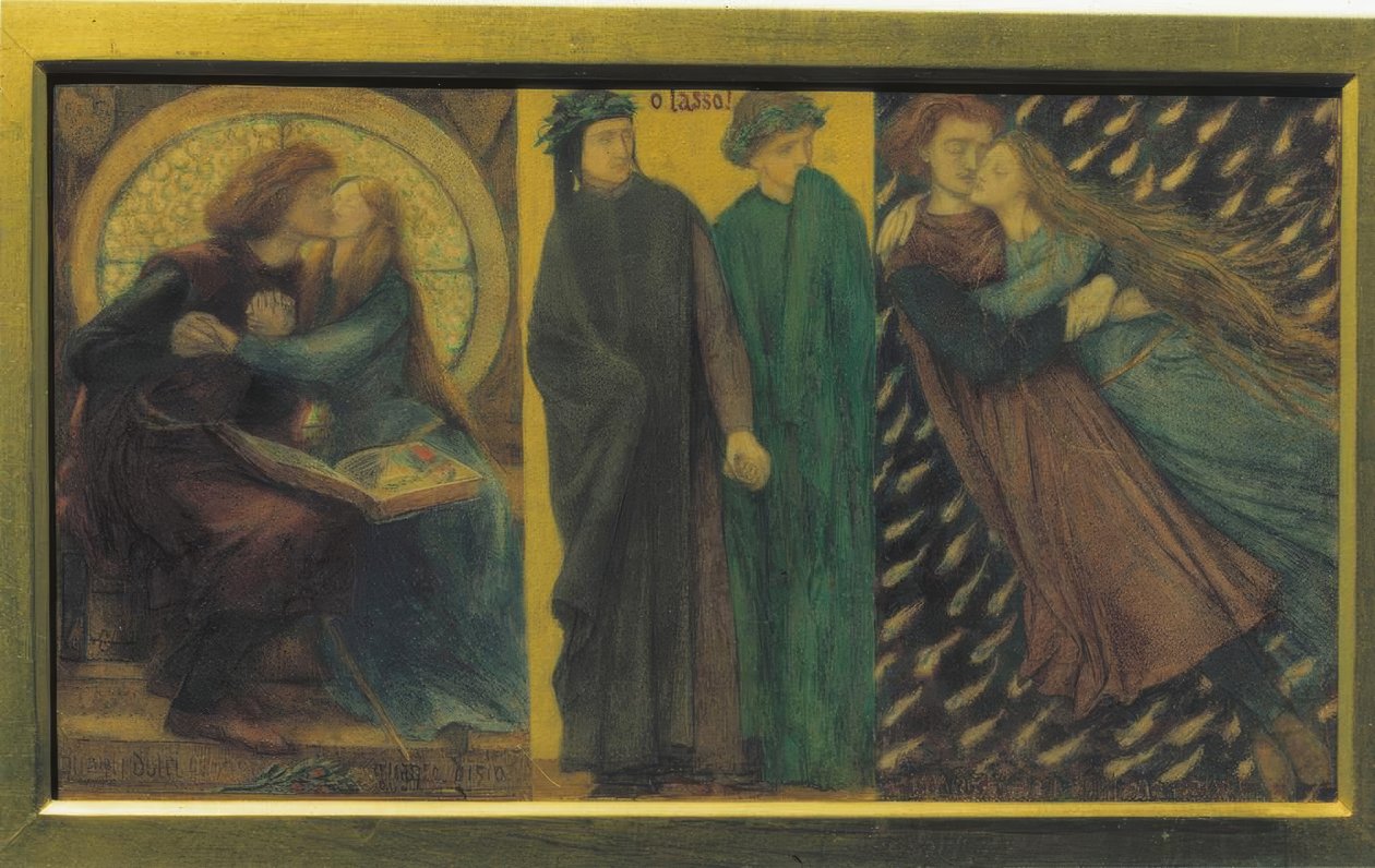 Paolo i Francesca z Rimini autorstwa Dante Gabriel Charles Rossetti