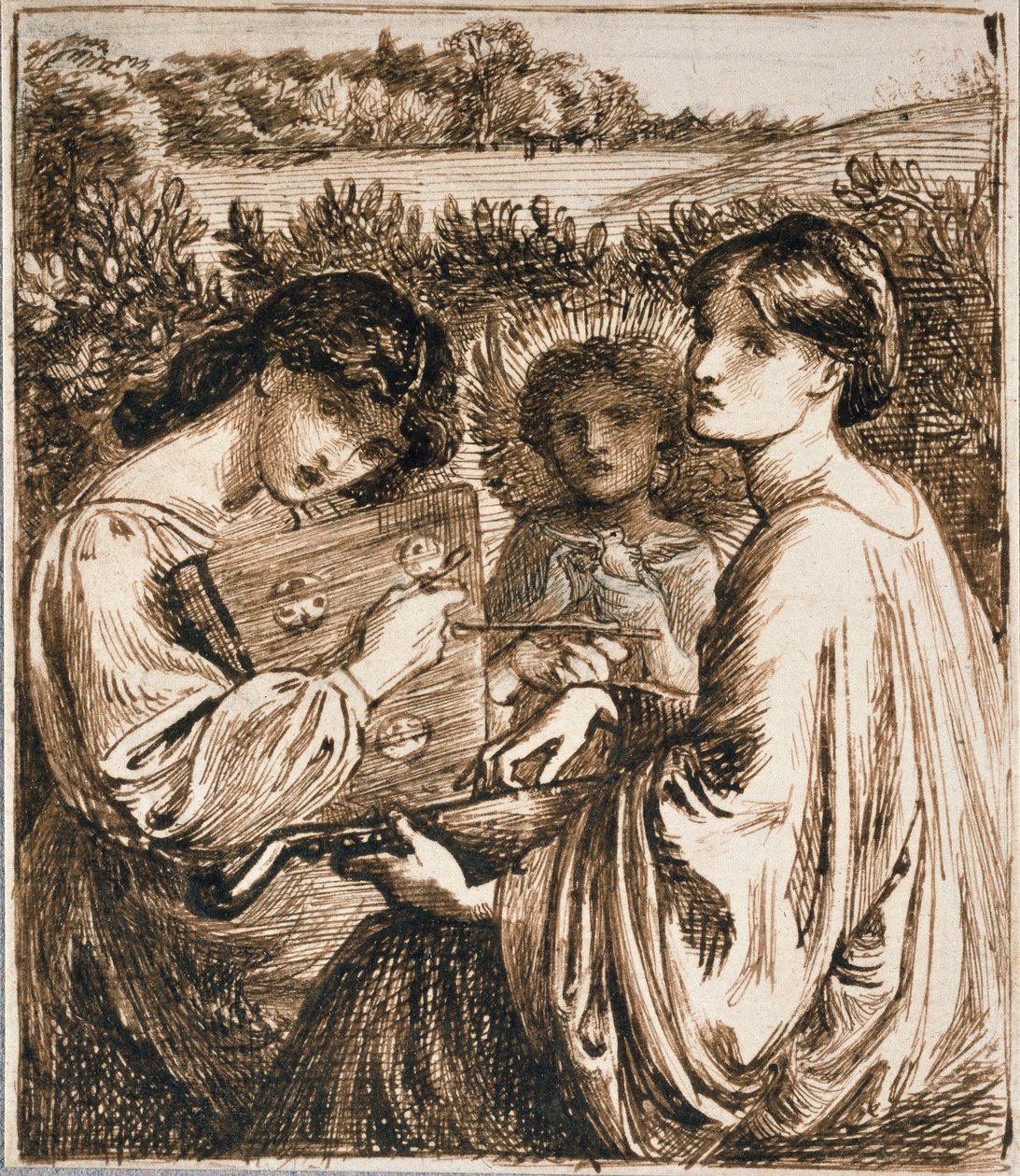 Gabinet na altanę, koniec XIX wieku autorstwa Dante Gabriel Rossetti