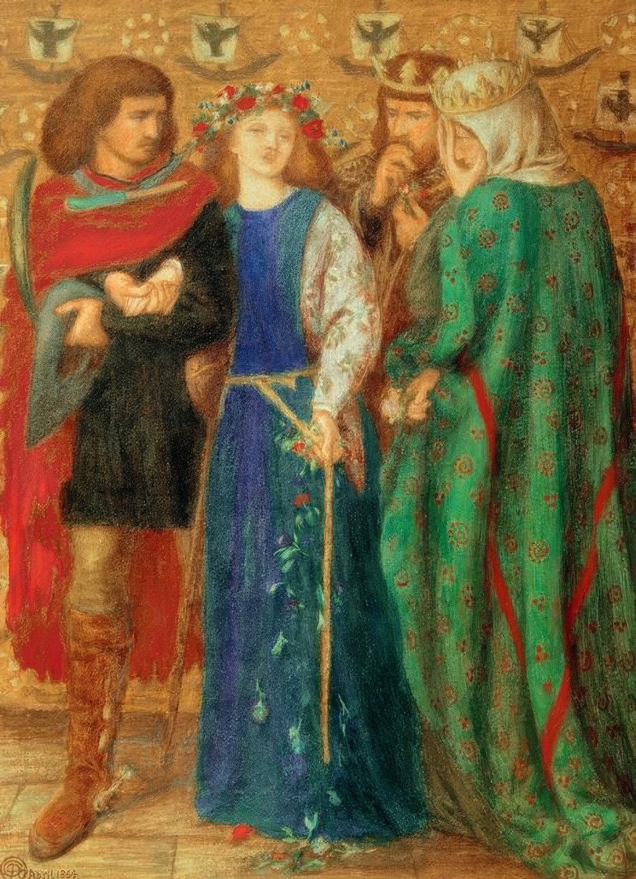 Pierwsze szaleństwo Ofelii autorstwa Dante Gabriel Charles Rossetti