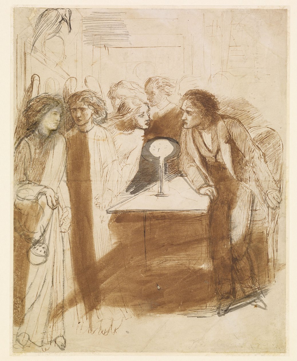 The Raven - Angel Footfalls autorstwa Dante Gabriel Rossetti
