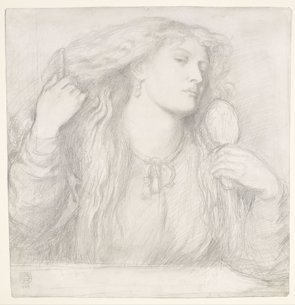 Kobieta czesząca włosy, Fanny Cornforth autorstwa Dante Gabriel Rossetti