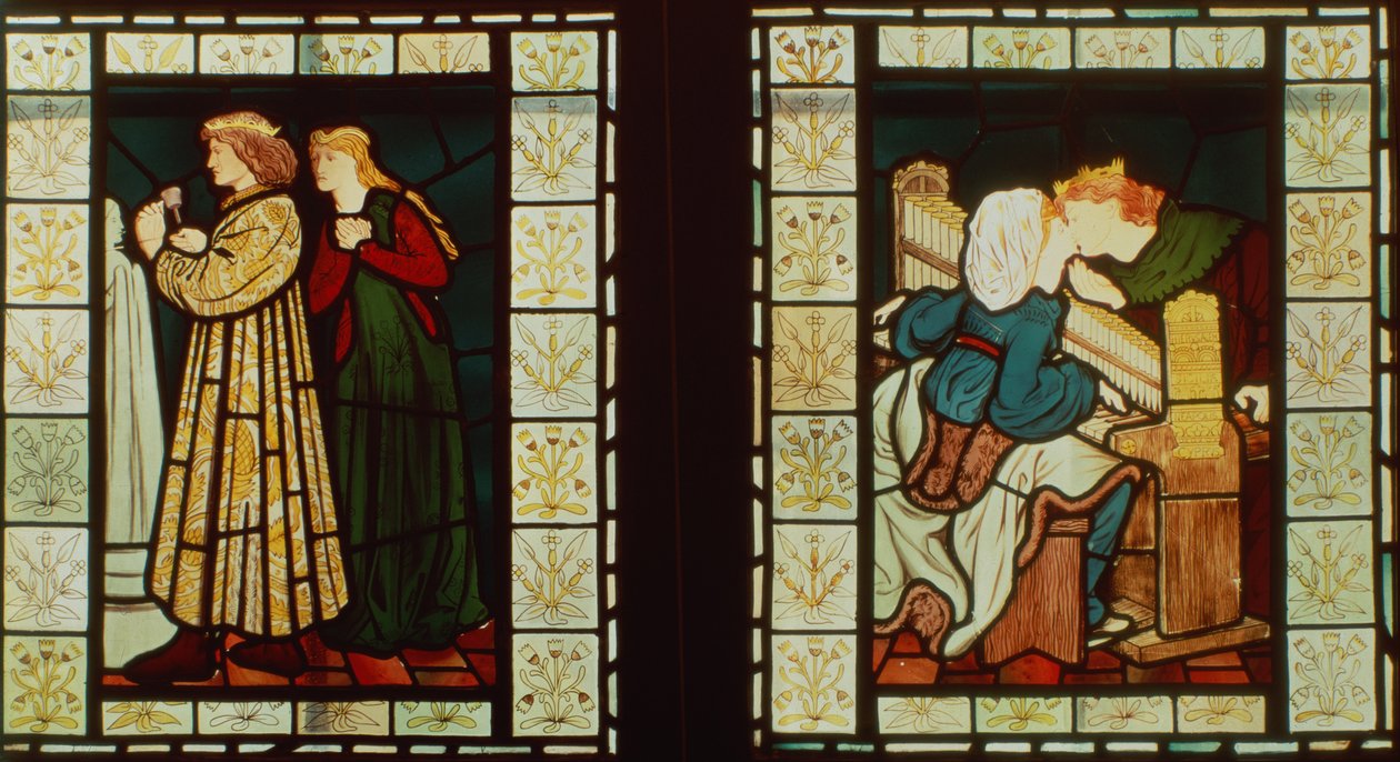 Honeymoon of King Rene of Anjou, przez Burne-Jones i Dante G. Rossetti, 1862 r. autorstwa Dante Gabriel and Burne Jones, Edward Rossetti