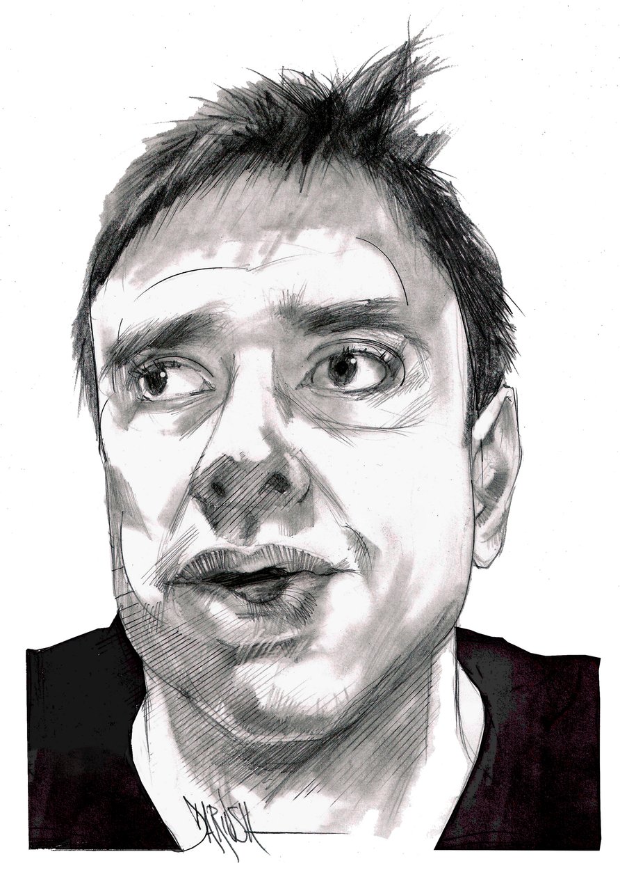 Alessandro Di Battista, 2023 (cyfrowy rysunek ołówkiem) autorstwa Dariush Radpour