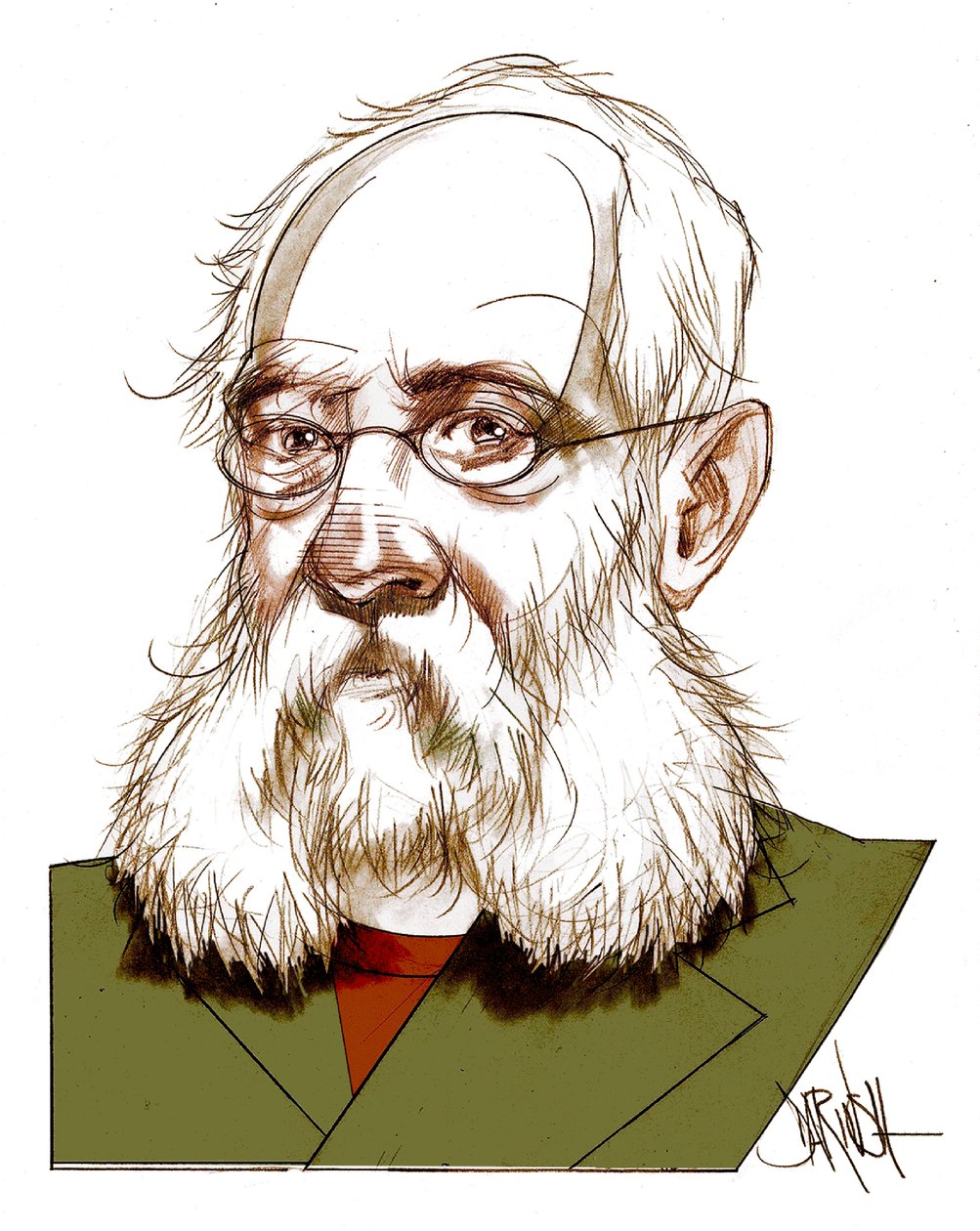 Ferdinand Petruccelli z Gattiny, 2016 (cyfrowy rysunek ołówkiem) autorstwa Dariush Radpour