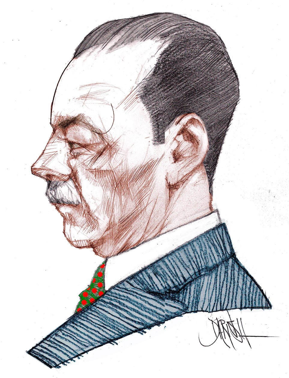 Paolo Vita-Finzi, 2023 (cyfrowy rysunek ołówkiem) autorstwa Dariush Radpour