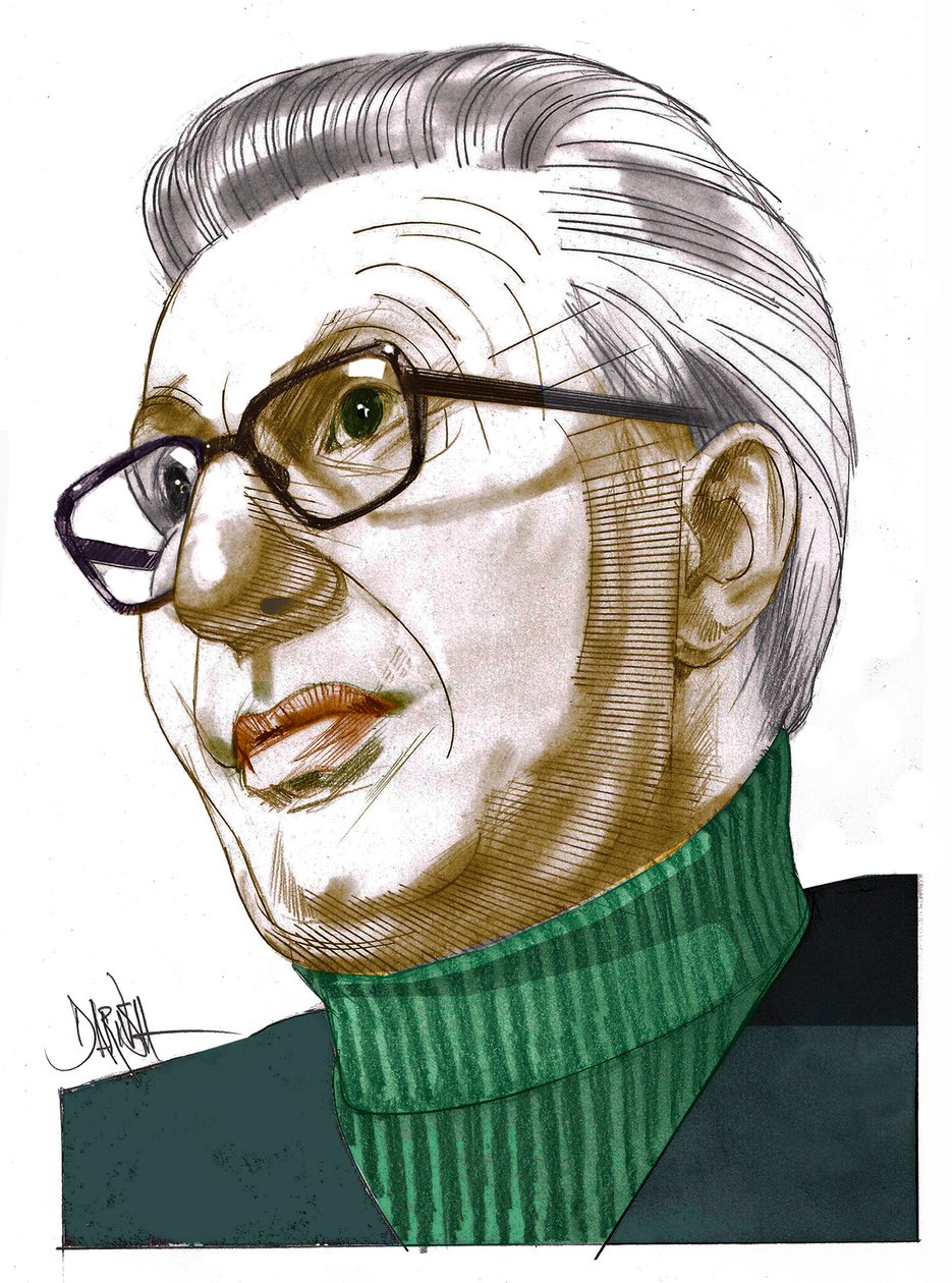 Piero Scanziani, 2022 (cyfrowy rysunek ołówkiem) autorstwa Dariush Radpour