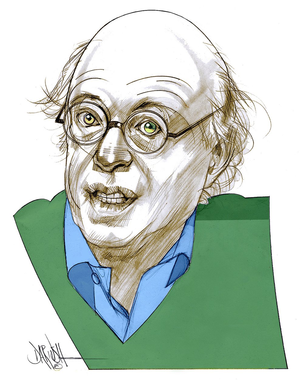 Sennett Richard , 2008 (cyfrowy rysunek ołówkiem) autorstwa Dariush Radpour