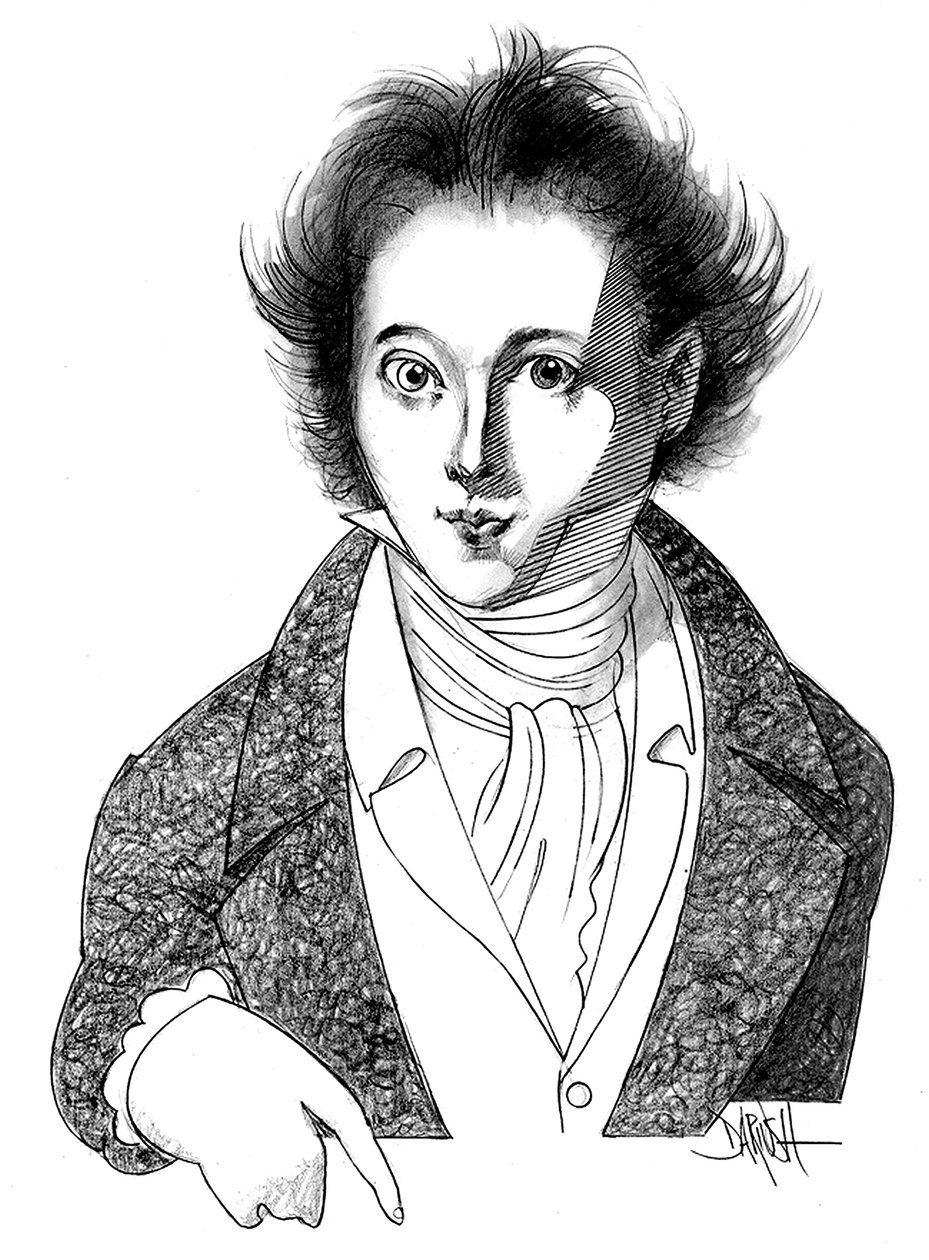 Vincenzo Bellini, 2011 (rysunek ołówkiem) autorstwa Dariush Radpour