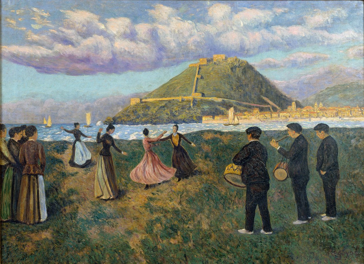 Święto Basków (taniec w El Antiguo, San Sebastián) autorstwa Darío de Regoyos