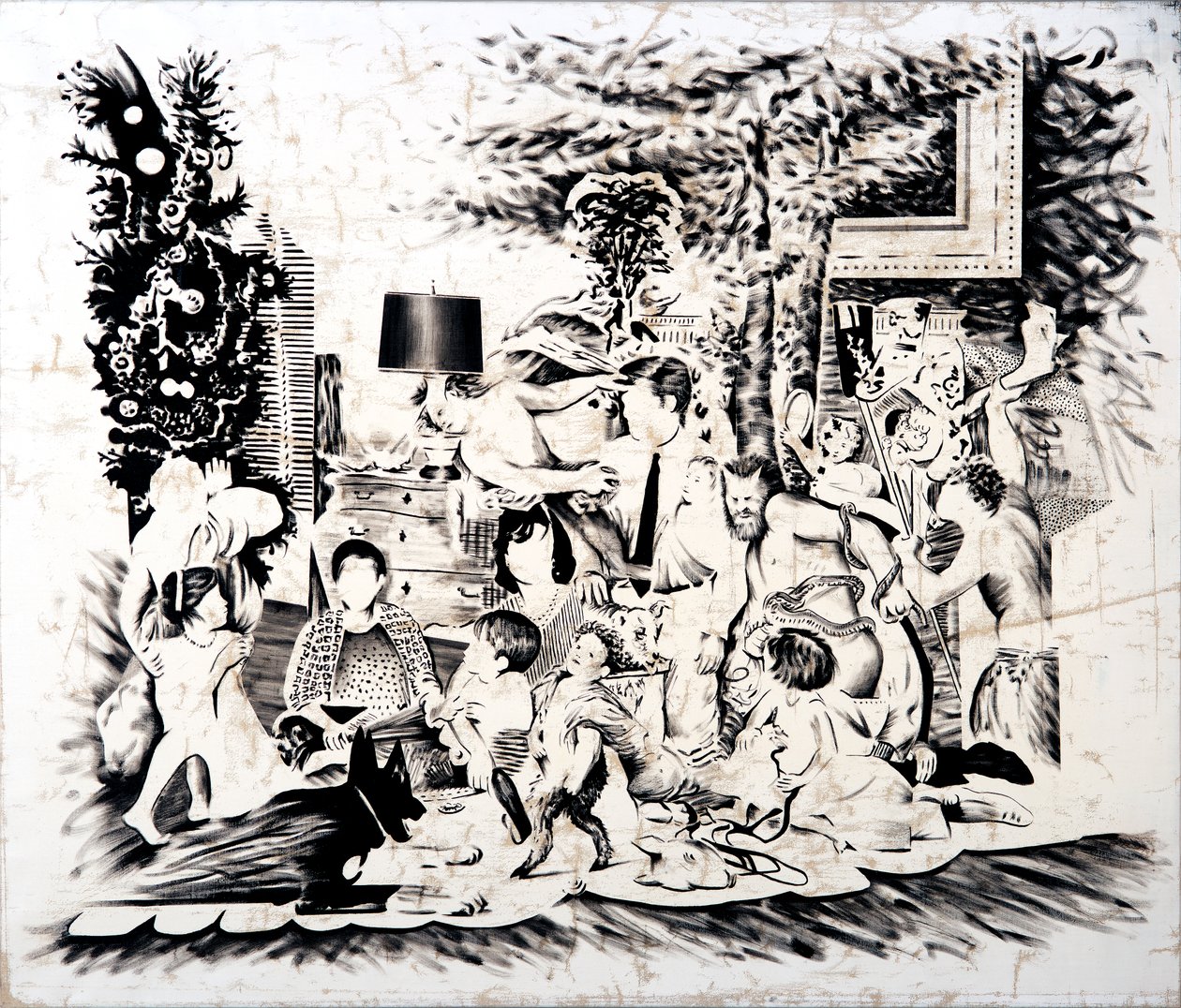 Christmas at The Kennedys, 2016 (olej na płótnie) autorstwa Darren Coffield