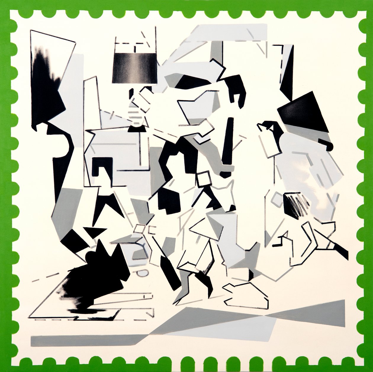 Christmas at The Kennedys IV, 2019 (akryl na płótnie) autorstwa Darren Coffield