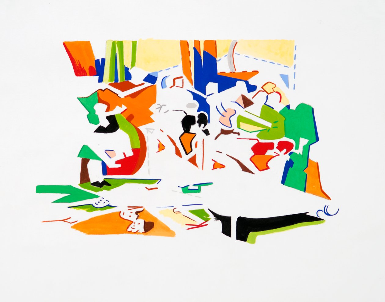 Święto Patelni (Krajobraz), 2019 (gwasz na papierze) autorstwa Darren Coffield