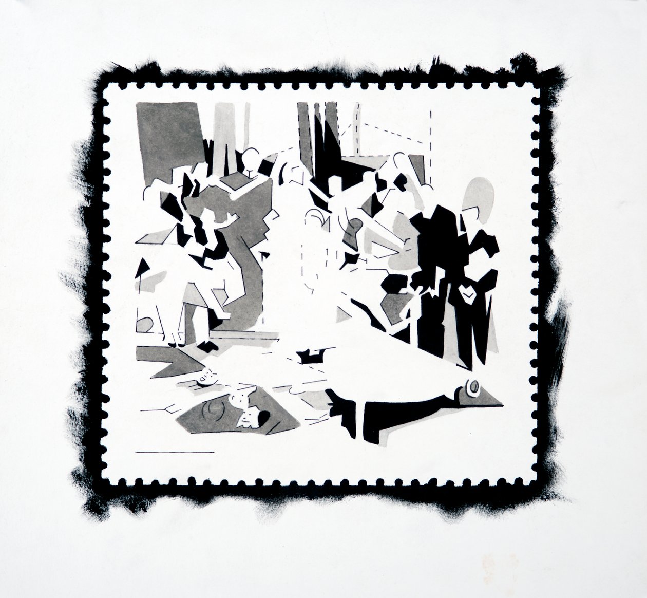 Święto Patelni (studium pieczęci), 2019 (tusz na papierze) autorstwa Darren Coffield