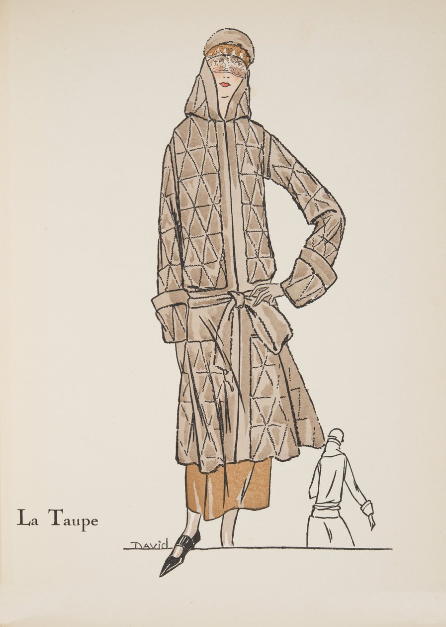 La Taupe, z kolekcji Fashion Plates, 1922 (odbitka w pochoirze) autorstwa David