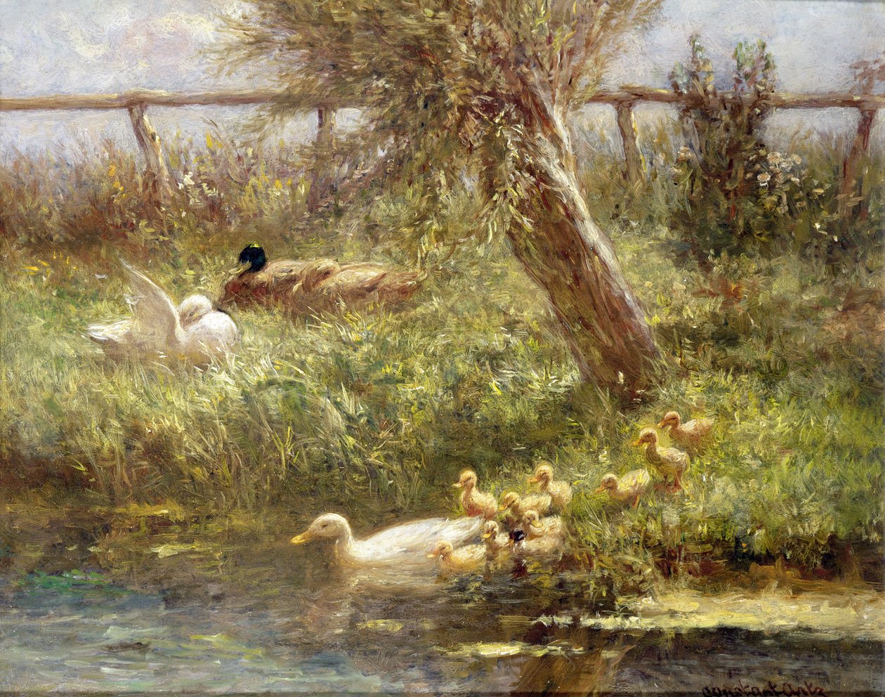 Kaczki i kaczątka autorstwa David Adolph Constant Artz