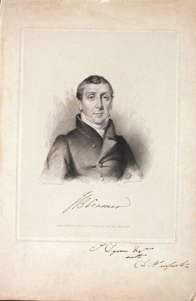 Johann Baptist Cramer (1771-1858) rytowany przez J. Thomsona, 1826 autorstwa David Barber