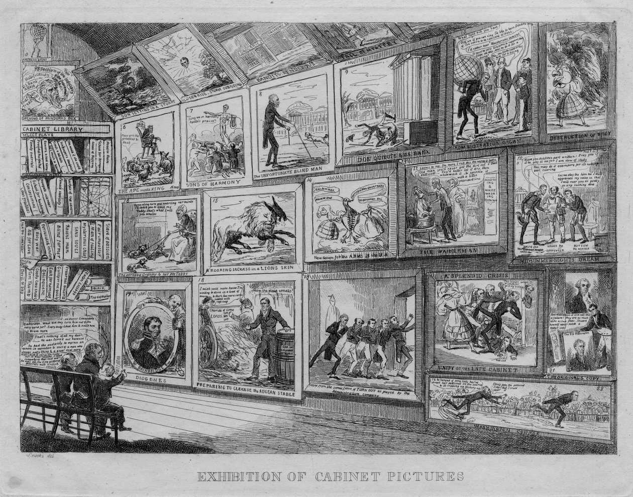 Wystawa obrazów gabinetowych, ok. 1831 autorstwa David Claypoole Johnston