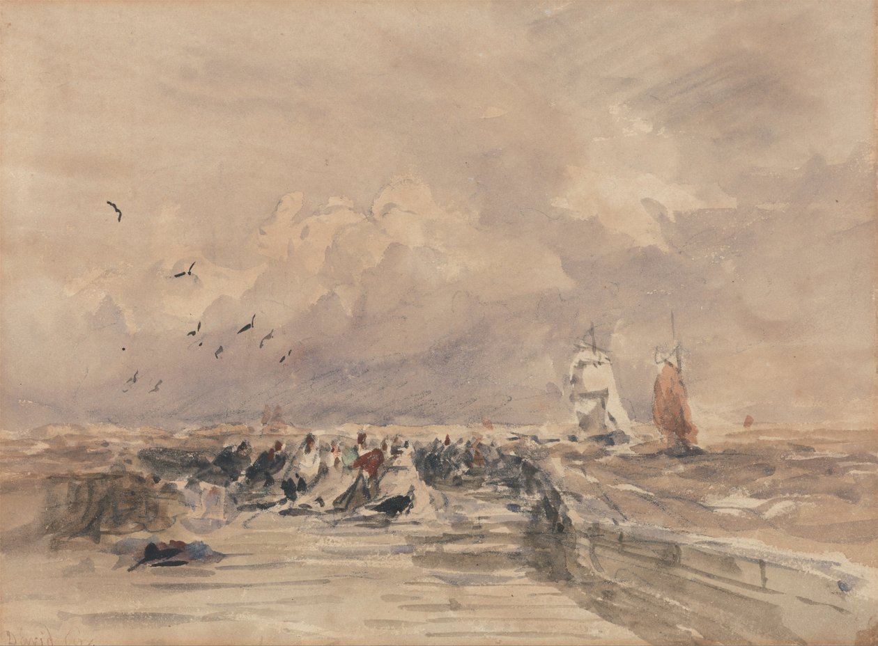 Dieppe Pier, Stiff Breeze autorstwa David Cox