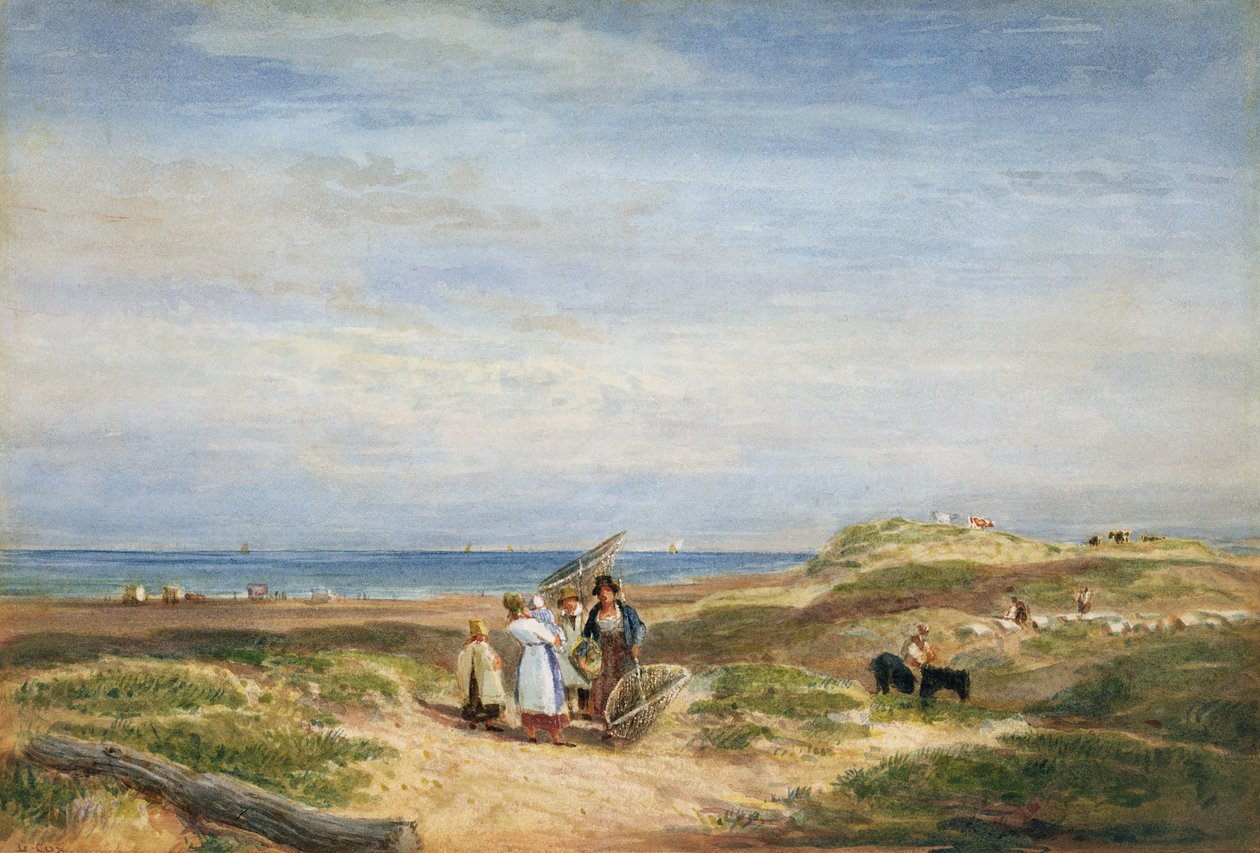 Suche ławice piasku w Barmouth, Północna Walia, ok. 1830 r. autorstwa David Cox