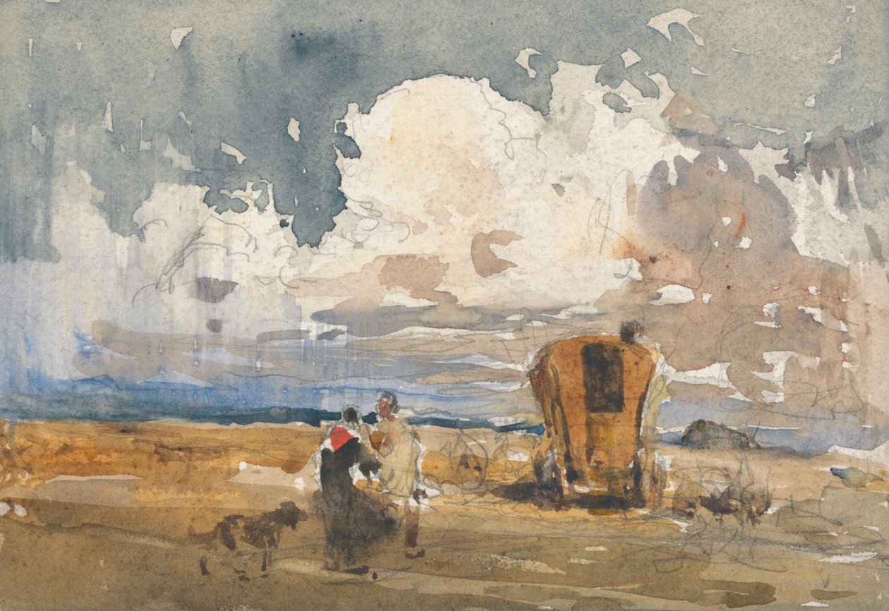 Krajobraz z Cyganami i wozem autorstwa David Cox