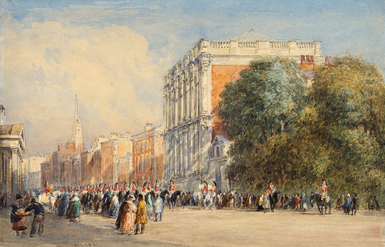 Old Whitehall z Life Guards, 1831 r. autorstwa David Cox