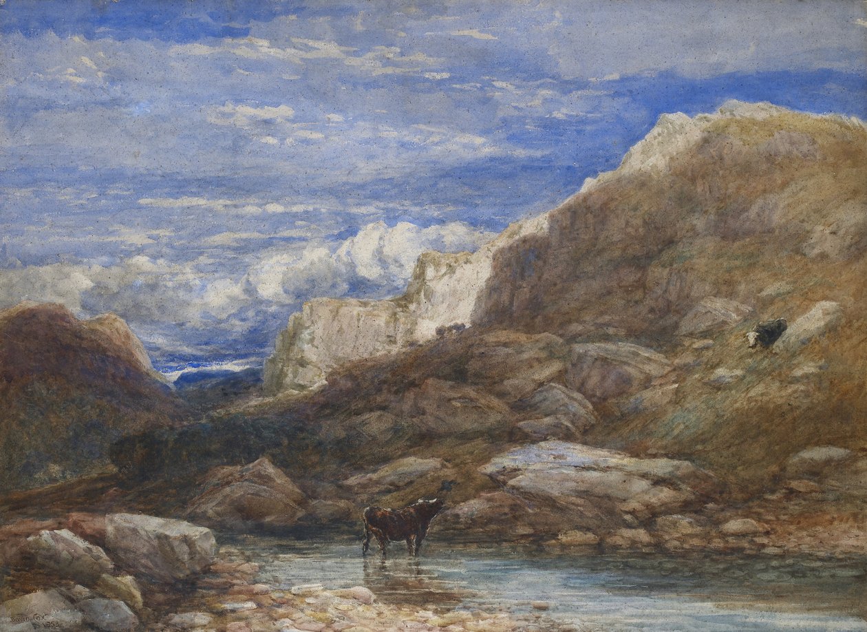 Wyzwanie, 1853 (akwarela na papierze) autorstwa David Cox