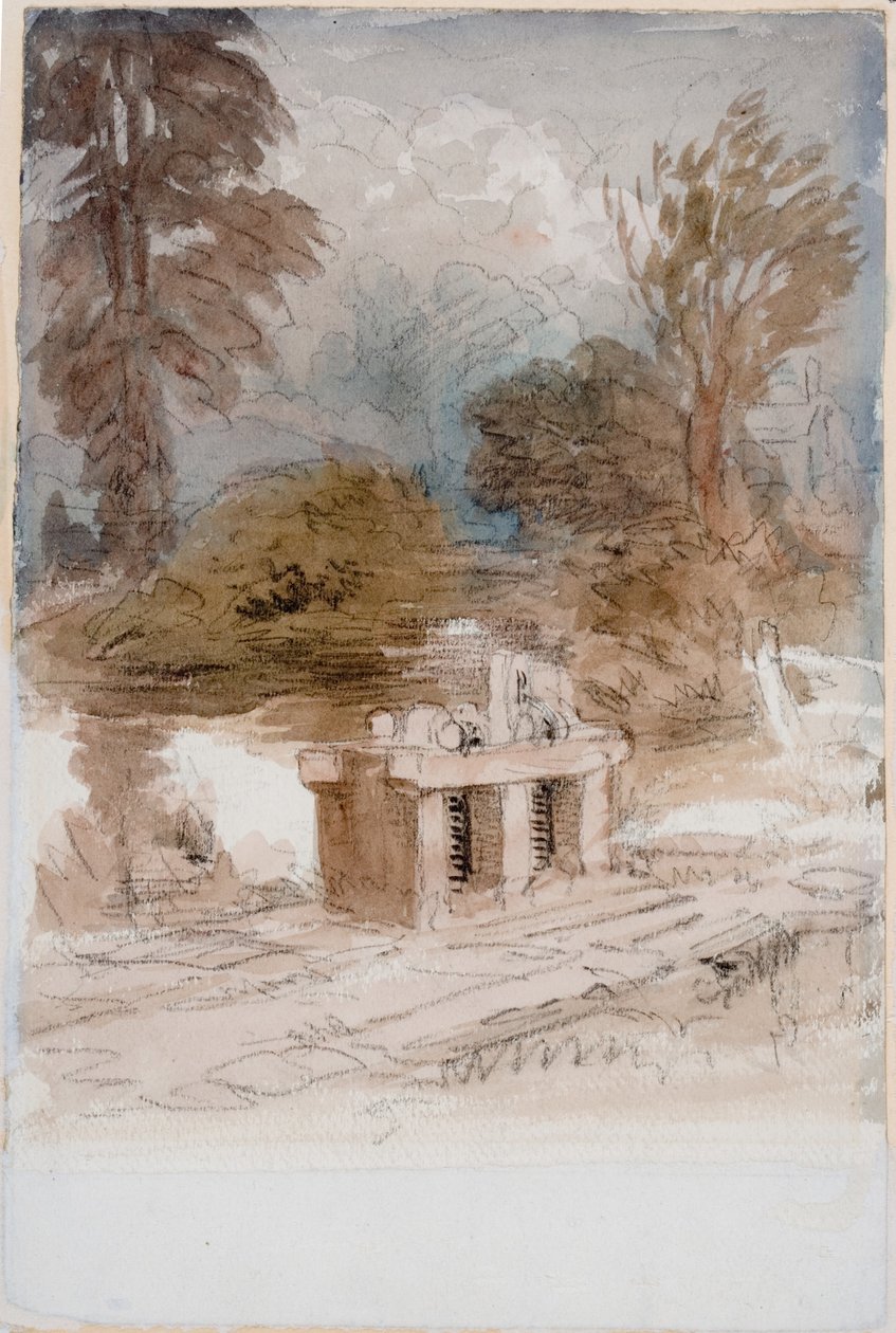 Brama Śluzy (węgiel i akwarela na papierze (naklejona na kartę)) autorstwa David Cox