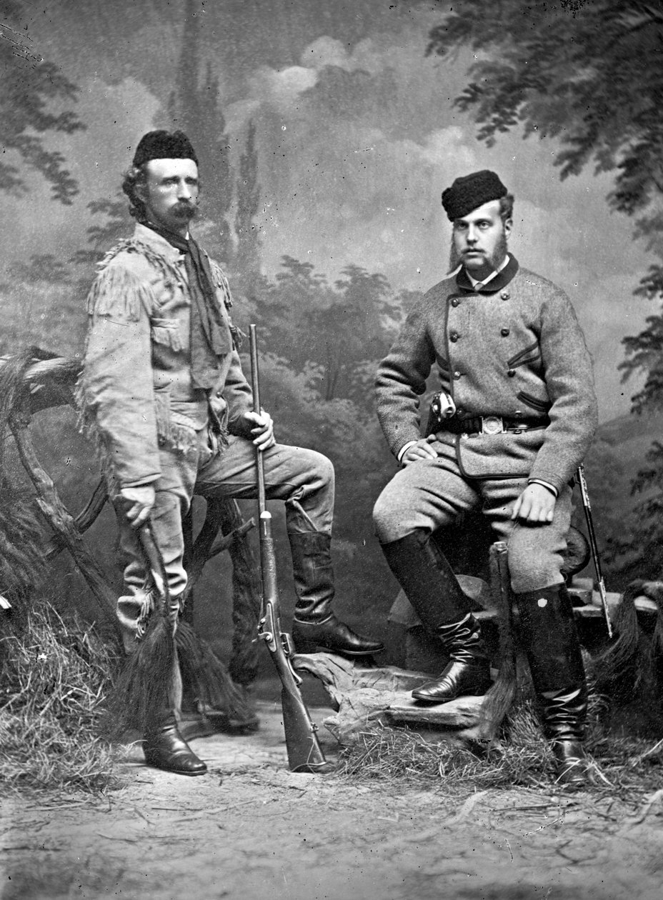Generał George A. Custer i wielki książę Alexis w strojach myśliwskich, 1872 r. autorstwa David Frances Barry