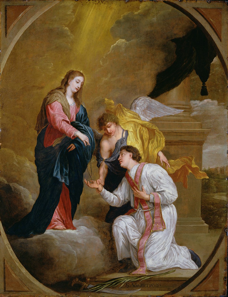 Św. Walenty na kolanach w błaganiu (olej na miedzi) autorstwa David III Teniers