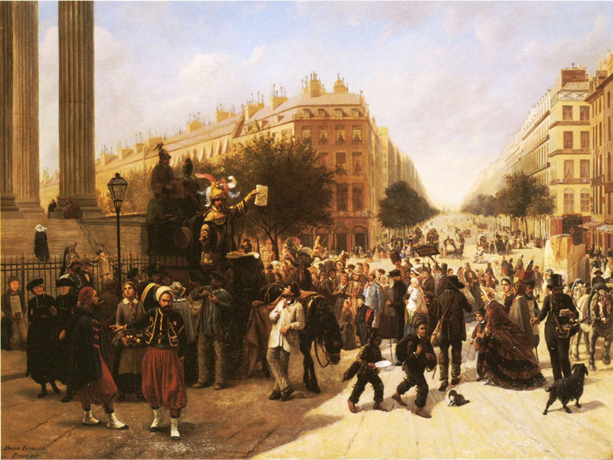 Place de la Madeleine, Paryż, 1857 autorstwa David Jacobsen